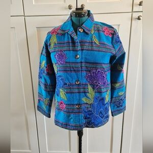 Chico's Multicolor Striped Jacket